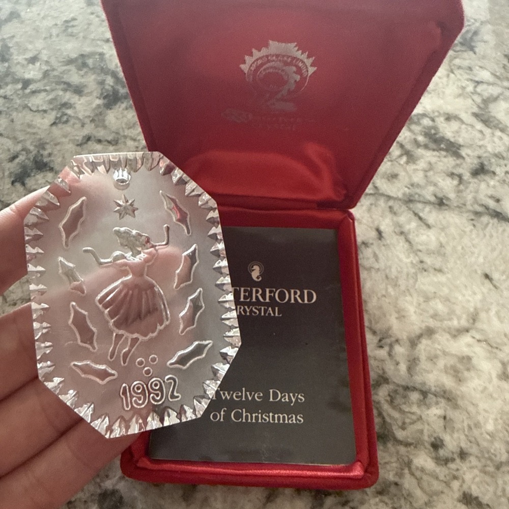 Vintage Waterford Crystal Christmas Ornaments 1992 With Box